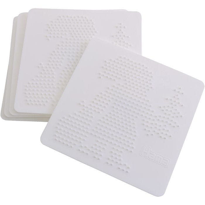 Perleplade, julemand, str. 15x15 cm, medium, 5 stk./ 1 pk.