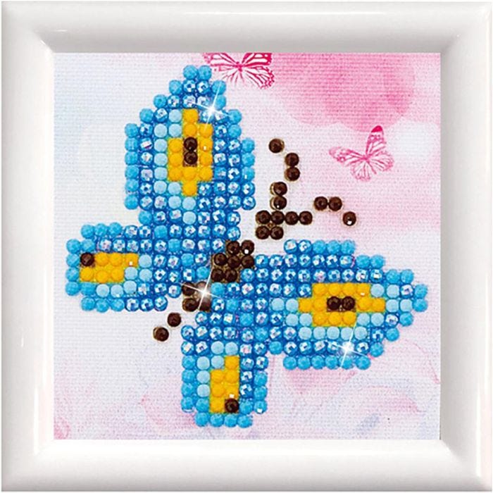 Diamond Dotz - billede på stof, sommerfugl, 7,6x7,6 cm, 1 pk.