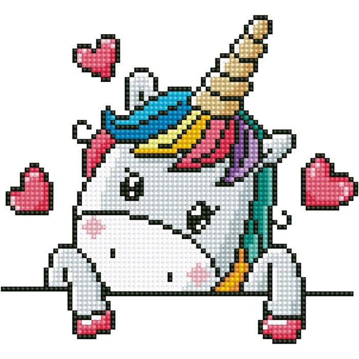 Diamond Dotz - billede på stof, 23x23 cm, 1 pk.