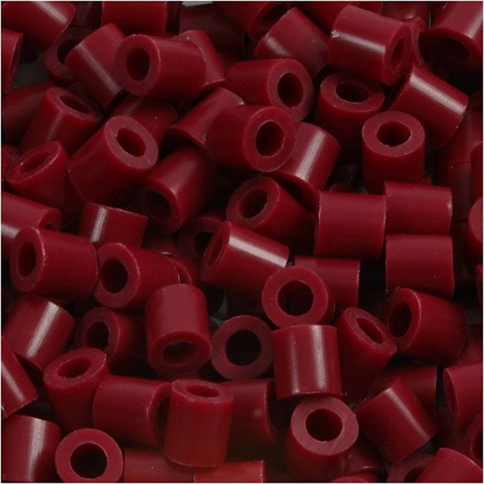 Rørperler, str. 5x5 mm, hulstr. 2,5 mm, medium, vinrød (32239), 1100 stk./ 1 pk.