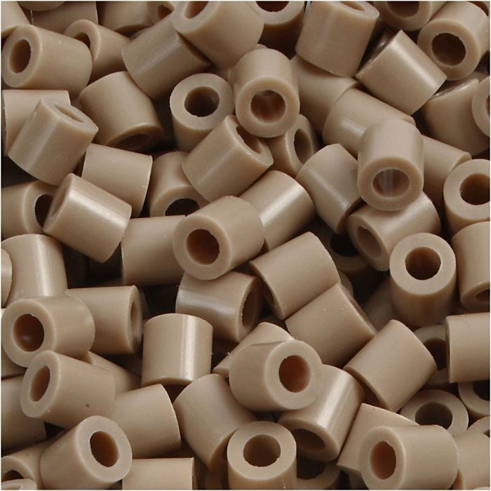 Rørperler, str. 5x5 mm, hulstr. 2,5 mm, medium, beige (32248), 6000 stk./ 1 pk.