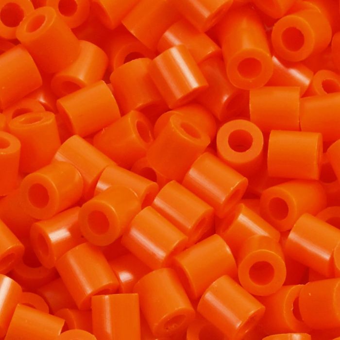 Rørperler, str. 5x5 mm, hulstr. 2,5 mm, medium, klar orange (32233), 6000 stk./ 1 pk.