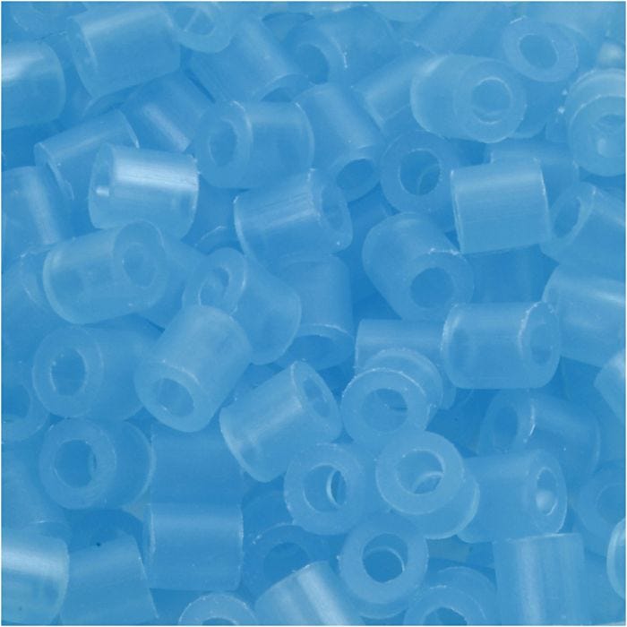 Rørperler, str. 5x5 mm, hulstr. 2,5 mm, medium, blå neon (32235), 1100 stk./ 1 pk.
