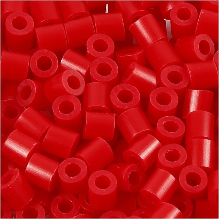 Rørperler, str. 5x5 mm, hulstr. 2,5 mm, medium, rød (32231), 1100 stk./ 1 pk.