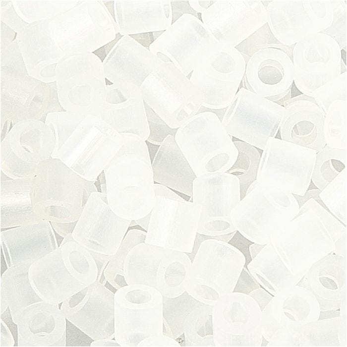 Rørperler, str. 5x5 mm, hulstr. 2,5 mm, medium, klar transparent (32264), 6000 stk./ 1 pk.