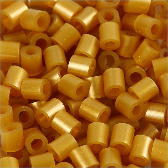 Rørperler, str. 5x5 mm, hulstr. 2,5 mm, medium, guld (32263), 1100 stk./ 1 pk.