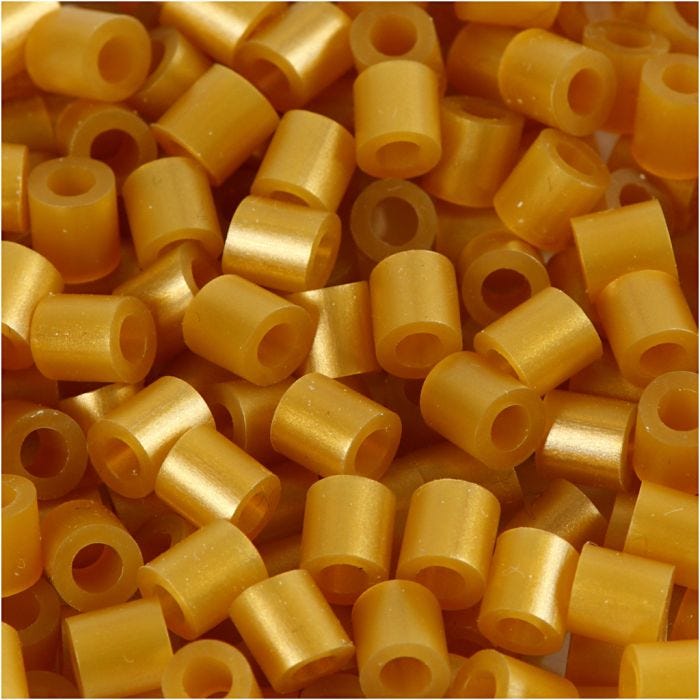 Rørperler, str. 5x5 mm, hulstr. 2,5 mm, medium, guld (32263), 6000 stk./ 1 pk.