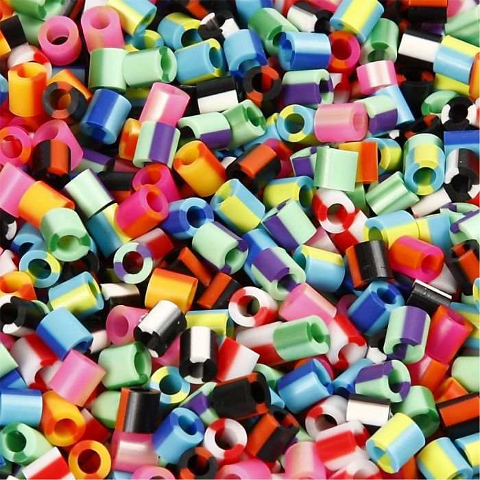 Rørperler, str. 5x5 mm, hulstr. 2,5 mm, medium, stribet, 10000 stk./ 1 pk.