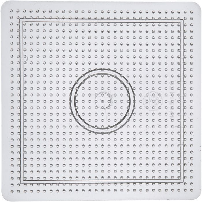 Perleplade, stor firkant, 14,5x14,5 cm, medium, klar, 1 stk.
