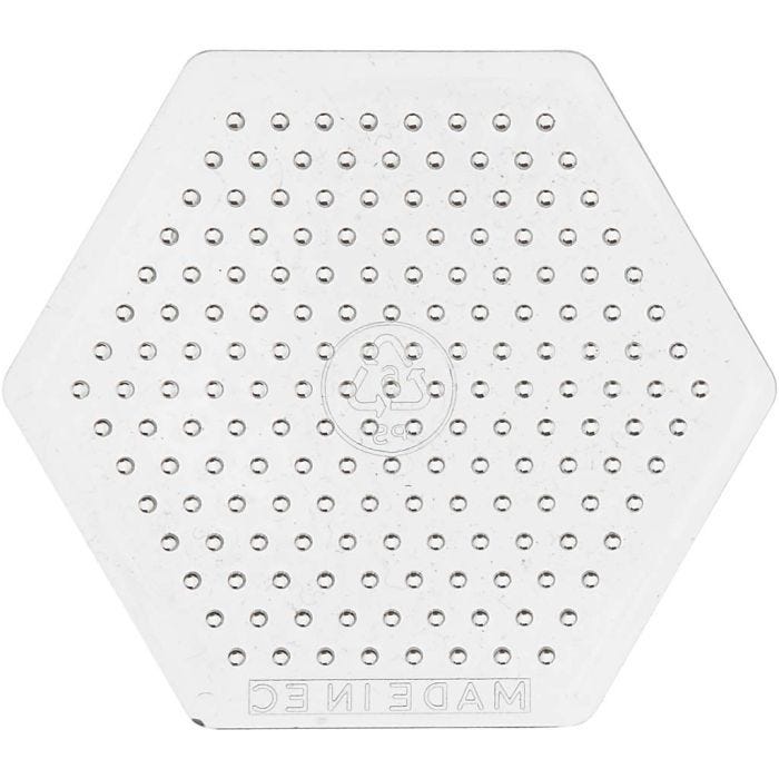 Perleplade, lille sekskant, str. 7 cm, medium, 10 stk./ 1 pk.