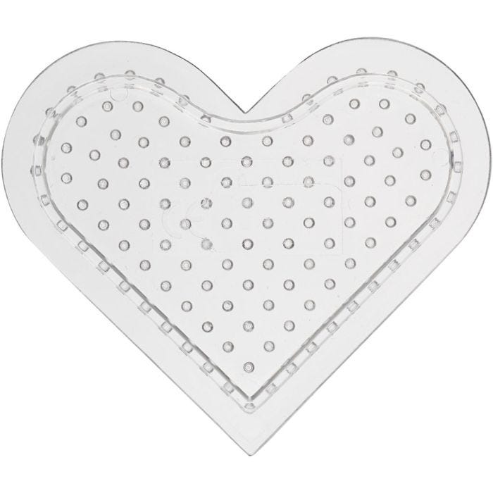Perleplade, lille hjerte, str. 7 cm, medium, 10 stk./ 1 pk.