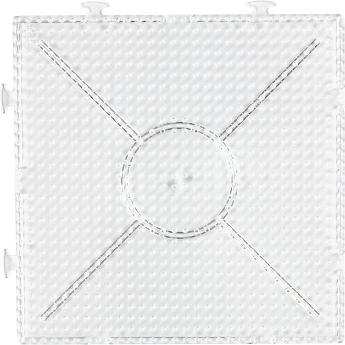Perleplade, stor samlefirkant, 15x15 cm, medium, klar, 1 stk.