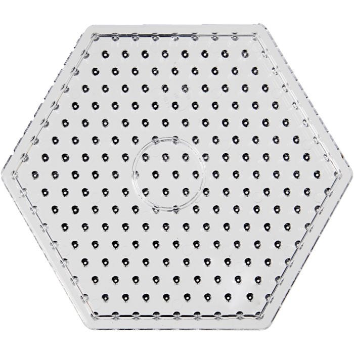 Perleplade, sekskant, str. 17,5x17,5 cm, JUMBO, klar, 1 stk.