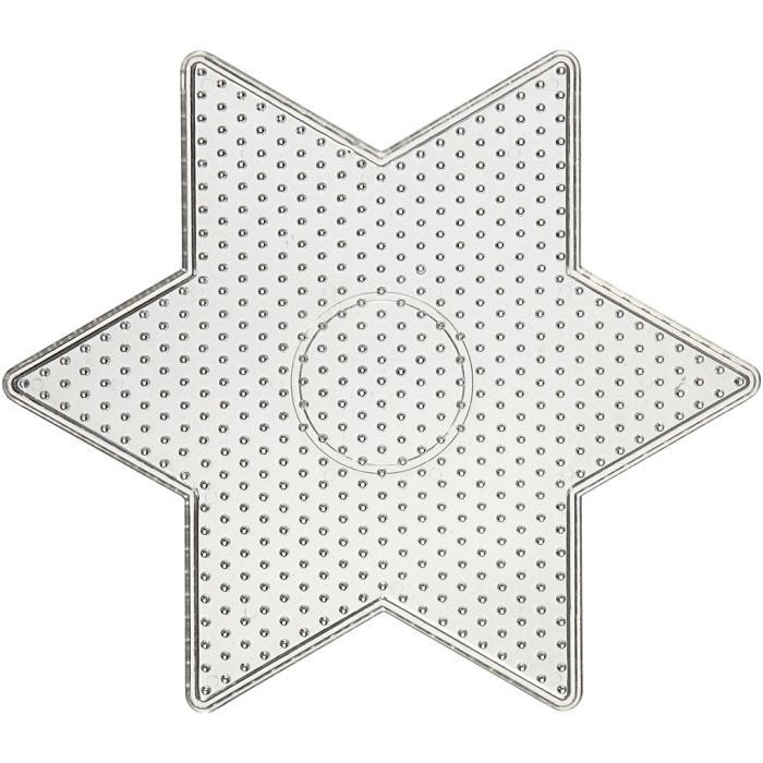 Perleplade, stor stjerne, str. 15x15 cm, medium, 10 stk./ 1 pk.