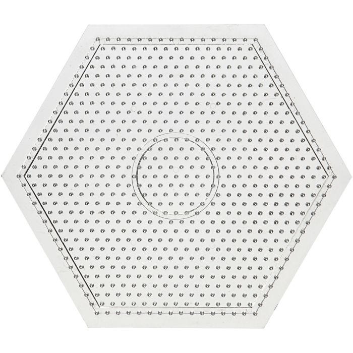 Perleplade, stor sekskant, str. 15x15 cm, medium, 10 stk./ 1 pk.
