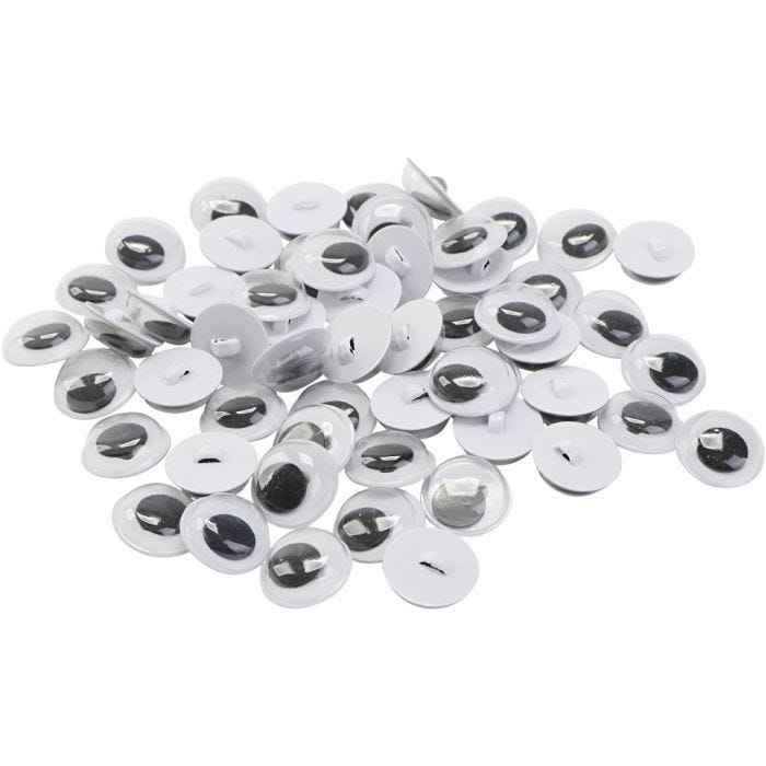 Rulleøjne, til påsyning, str. 10 mm, 50 par, 100 stk./ 1 ps.
