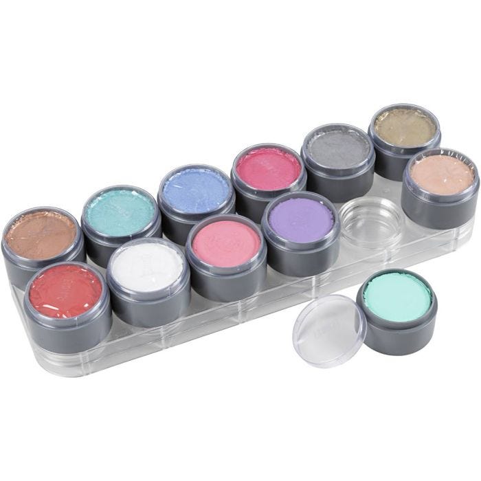 Grimas Ansigtsmaling - Sminkepalette, ass. farver, 12x15 ml/ 1 stk.