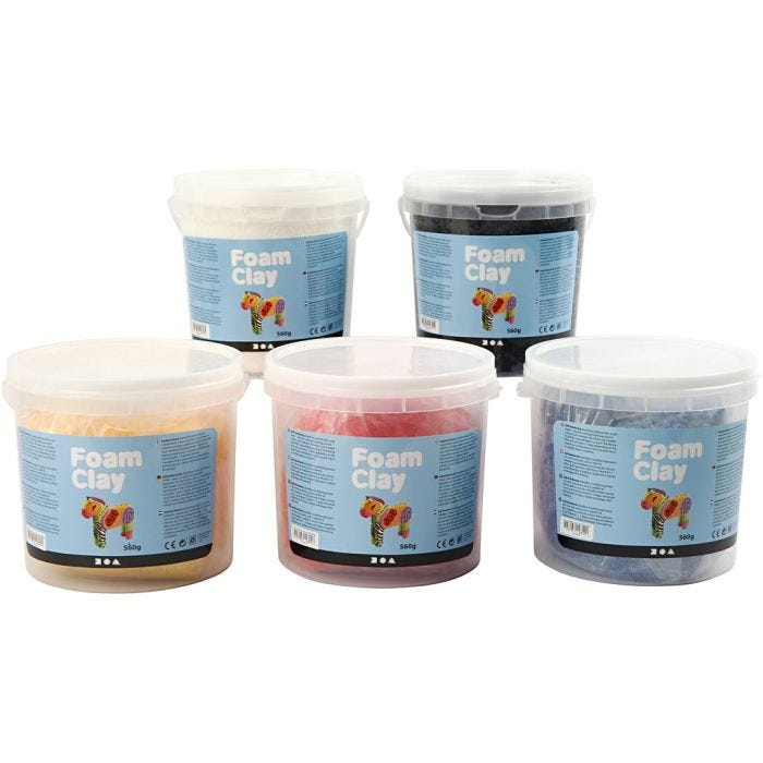 Foam Clay®, primærfarver, 5x560 g/ 1 pk.