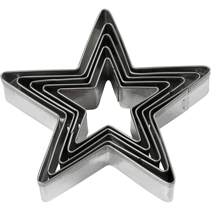Udstiksforme, stjerne, str. 8 cm, 5 stk./ 1 pk.