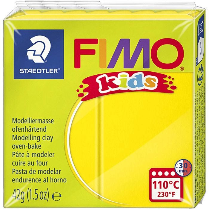 FIMO® Kids Ler, gul, 42 g/ 1 pk.