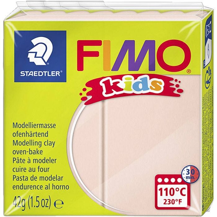FIMO® Kids Ler, lys pudder, 42 g/ 1 pk.
