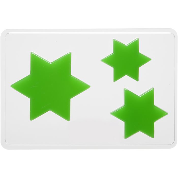 Støbeform, stjerne, H: 6+8+10 cm, D: 9 mm, str. 14,9x22 cm, 1 stk.