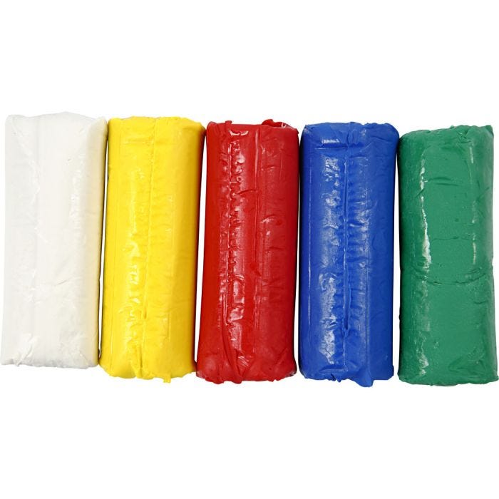 Modellervoks, H: 9,5 cm, ass. farver, 5x80 g/ 1 pk.