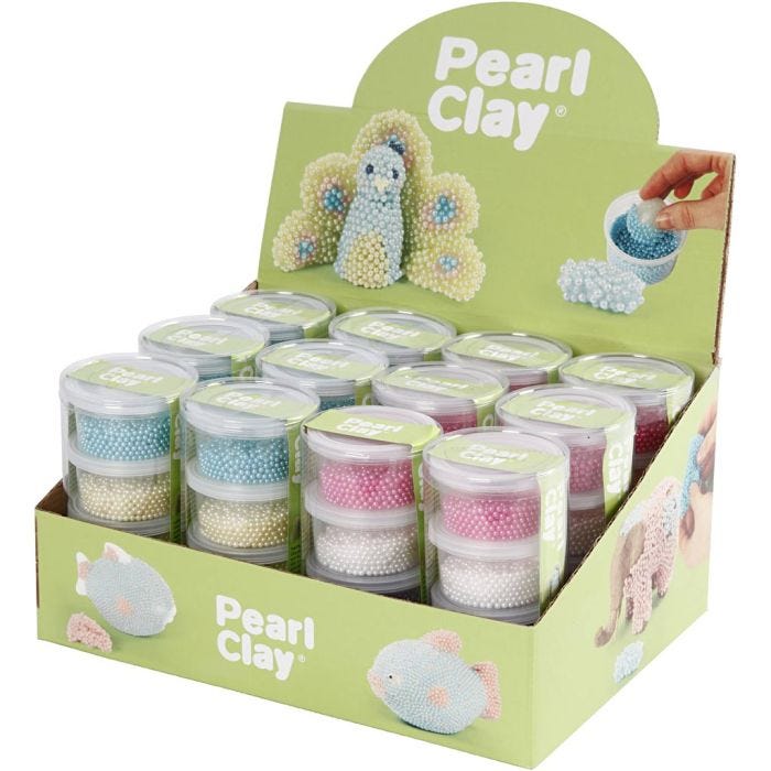 Pearl Clay®, ass. farver, 12sæt/ 1 pk.