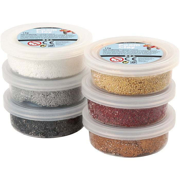 Foam Clay®, metallic, brun harmoni, 6x14 g/ 1 pk.