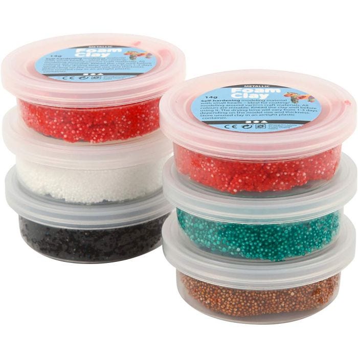 Foam Clay®, julefarver, 6x14 g/ 1 pk.