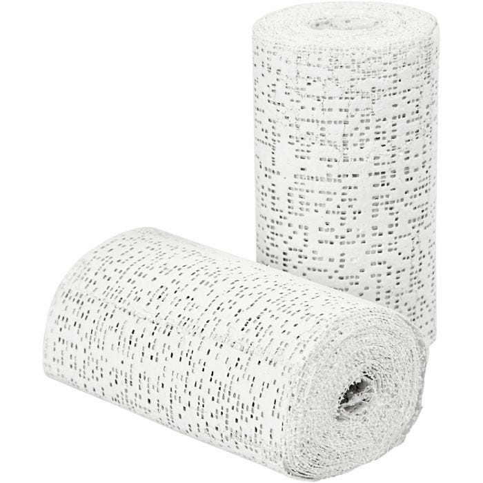 Gipsgaze, L: 2,7 M, B: 10 cm, hvid, 2 rl./ 1 pk.