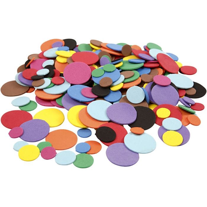 Mosgummicirkler, diam. 12+20+32 mm, ass. farver, 300 ass./ 1 pk.