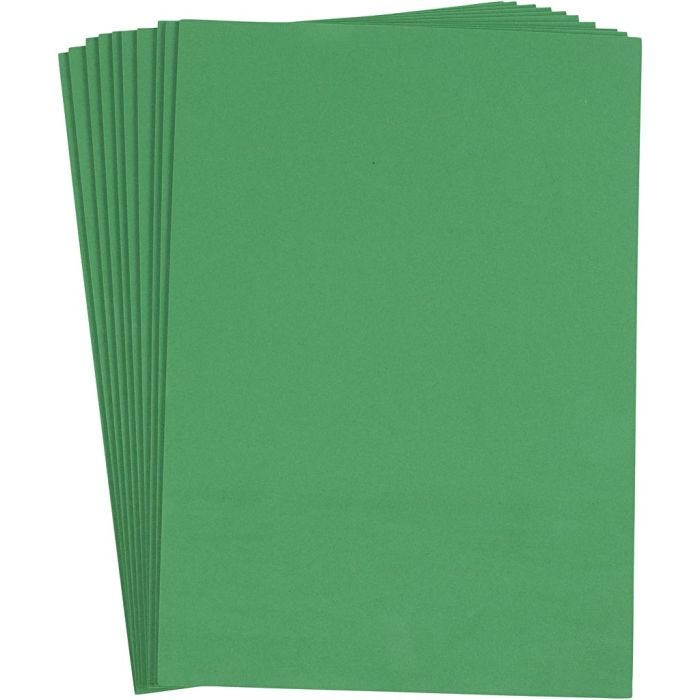 Mosgummi, A4, ark 210x297 mm, tykkelse 2 mm, mørk grøn, 10 ark/ 1 pk.