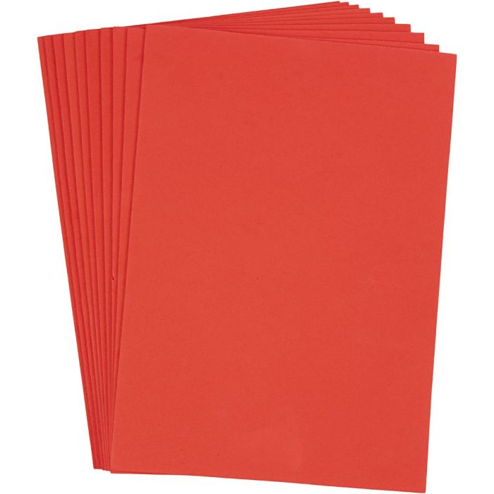 Mosgummi, A4, ark 210x297 mm, tykkelse 2 mm, rød, 10 ark/ 1 pk.