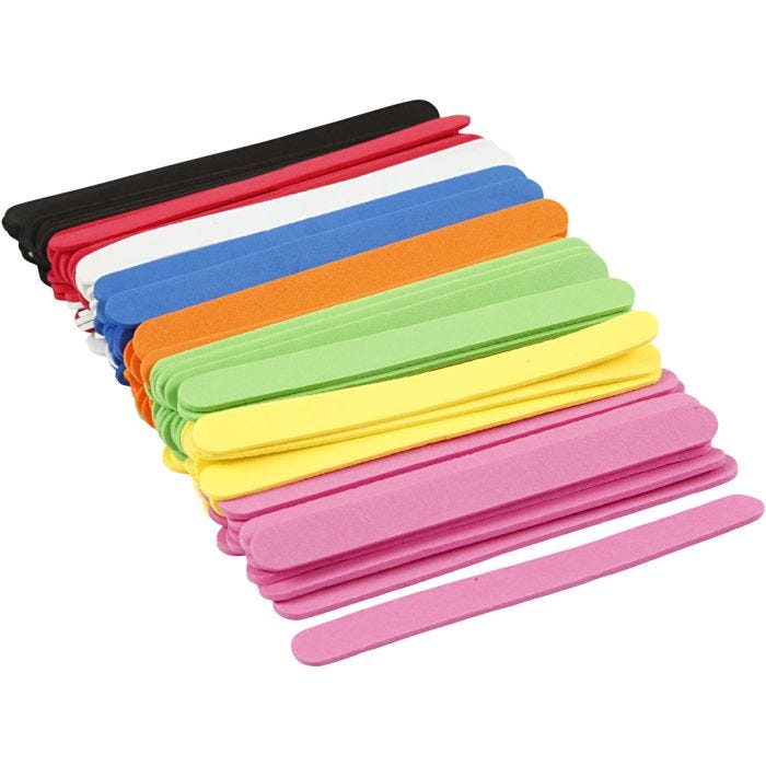 Mosgummi Ispinde, 11,5 cm, 1 cm, 2 mm, ass. farver, 120stk./ 1 pk.