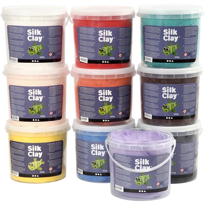 Silk Clay®, ass. farver, 10x650 g/ 1 pk.