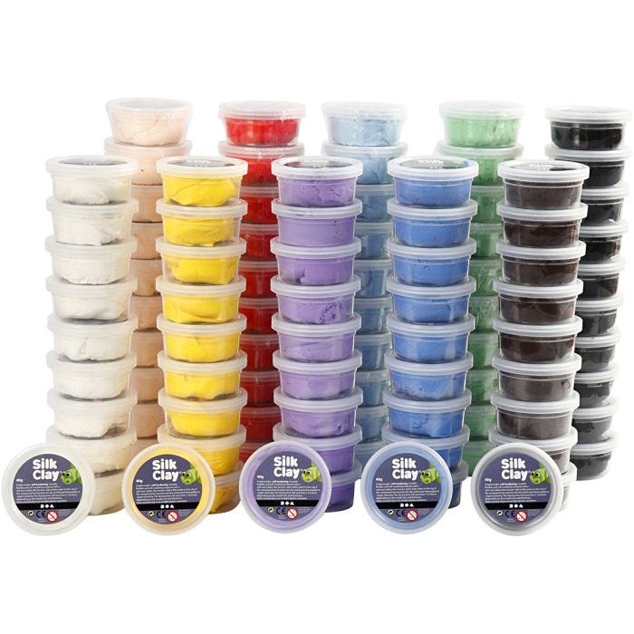 Silk Clay®, ass. farver, 10 ds./ 1 pk.