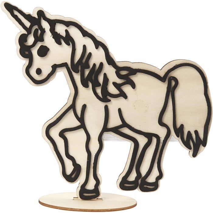 Dekorationsfigur, Enhjørning, 19 cm, 1 stk.