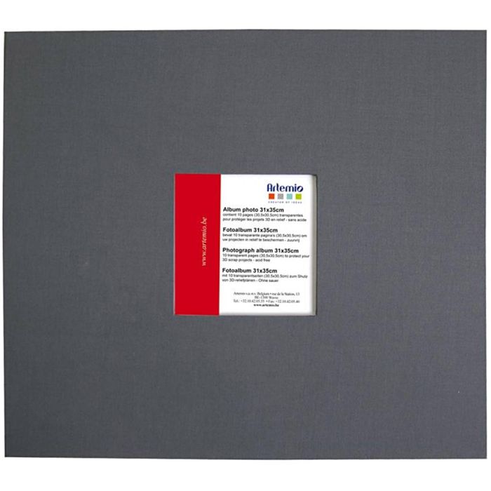Scrapbooking Album, str. 30,5x30,5 cm, Antal sider 10, antrascitgrå, 1 stk.