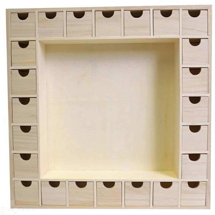 Dekorativ Adventskalender Træ, str. 39.5 cm, 1 stk.