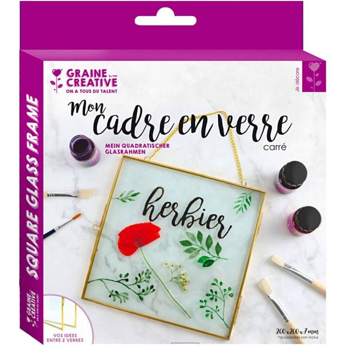 Firkantet Metalramme af Herbarium til Ophængning, str. 20x20 cm, 1 stk.