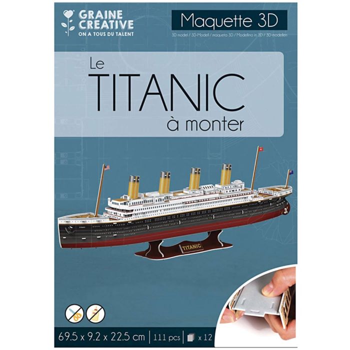 3D Model Puslespil, Titanic, str. 69,5x9,2x22,5 cm, 1 pk.