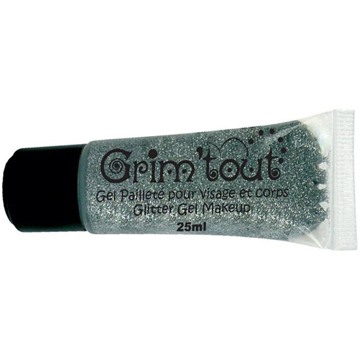 Glitter Gel Ansigtsmaling, sølv, 25 ml/ 1 ds.