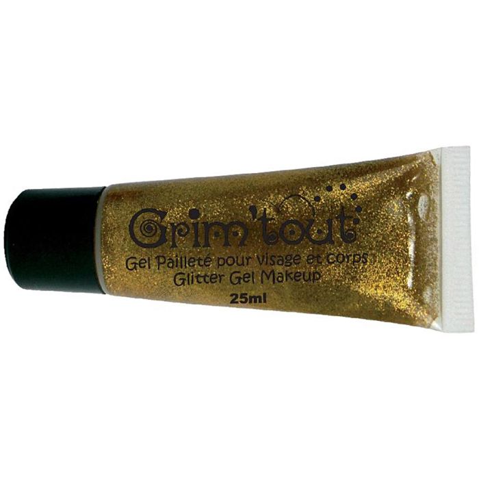 Glitter Gel Ansigtsmaling, guld, 25 ml/ 1 ds.