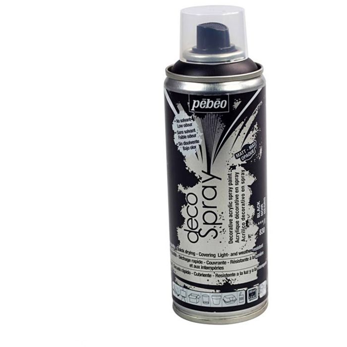DecoSpray Spraymaling, mat, sort, 200 ml/ 1 ds.