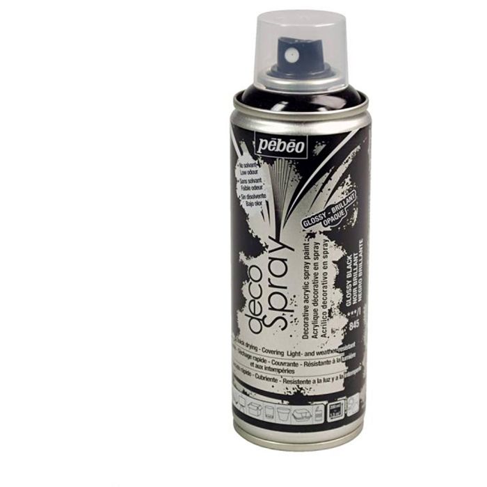 DecoSpray Spraymaling, blank, sort, 200 ml/ 1 ds.