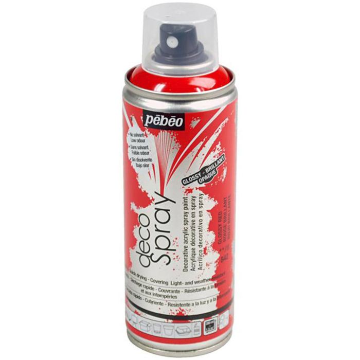 DecoSpray Spraymaling, blank, rød, 200 ml/ 1 ds.