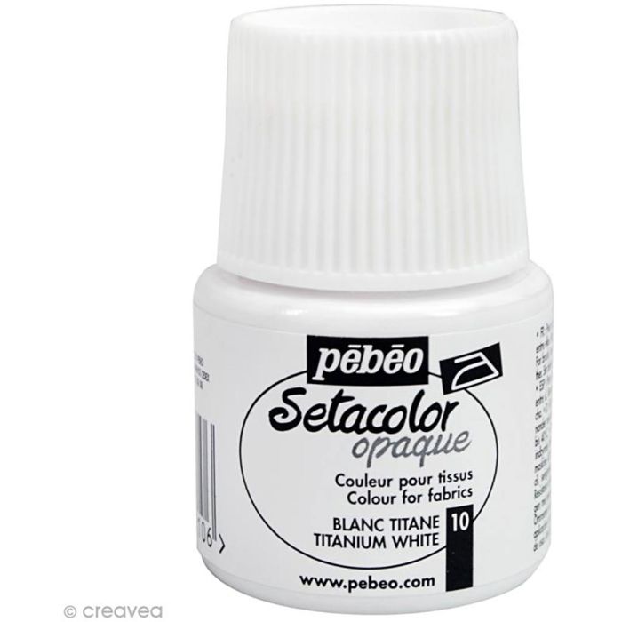 Pébéo Setacolor Tekstilmaling, hvid, 45 ml/ 1 fl.