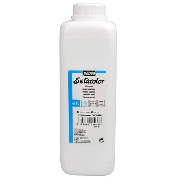 Pébéo Setacolor Tekstilmaling, hvid, 1000 ml/ 1 fl.