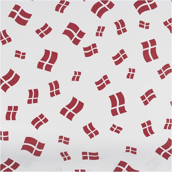 Voksdug, Dannebrogsflag, B: 140 cm, rød, hvid, 5 m/ 1 rl.